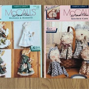 Vtg 1993 McCall's Creates Brooms & Bonnets and Kitchen Cat Fabric Pattern Book